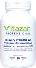 Recovery Probiotic 120 (120 Billion CFU á PH5D Enteric Coating á 11 Human, 2 Plant, and 7 Dairy Strains) 30 veg capsules