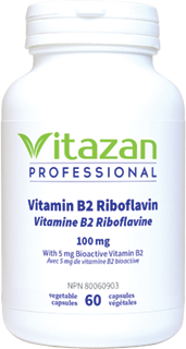 Vitamin B2 Riboflavin (100 mg á With 5 mg Bioactive Vitamin B2) 60 veg capsules