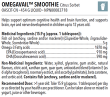Load image into Gallery viewer, OMEGAVAIL SMOOTHIE CITRUS SORBET FLAVOUR 16 OZ, 473 ML