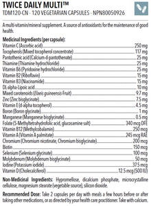 TWICE DAILY MULTI™ 120 CAPSULES